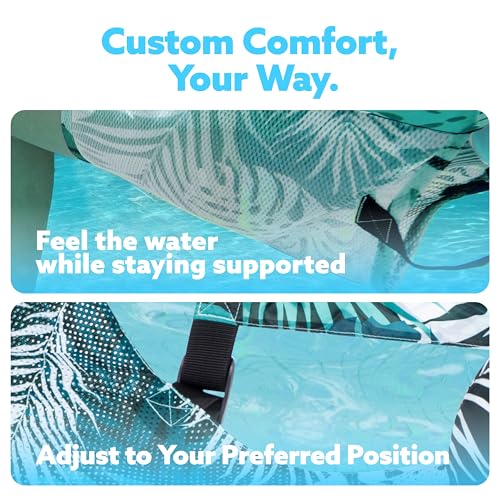 Sloosh Pool Floats Chairs Adult,Inflatable Pool Lounge,Plant Pattern Floating Mat Hammock,Blow up Water Chairs Noodles rafts for Party Summer Water Beach Fun