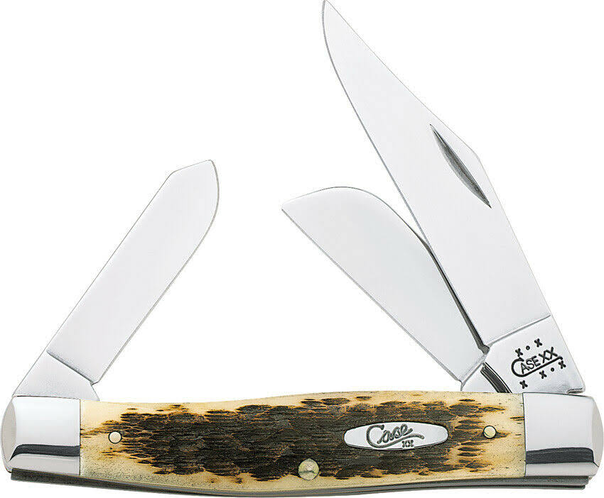 Case Large Stockman Amber Bone