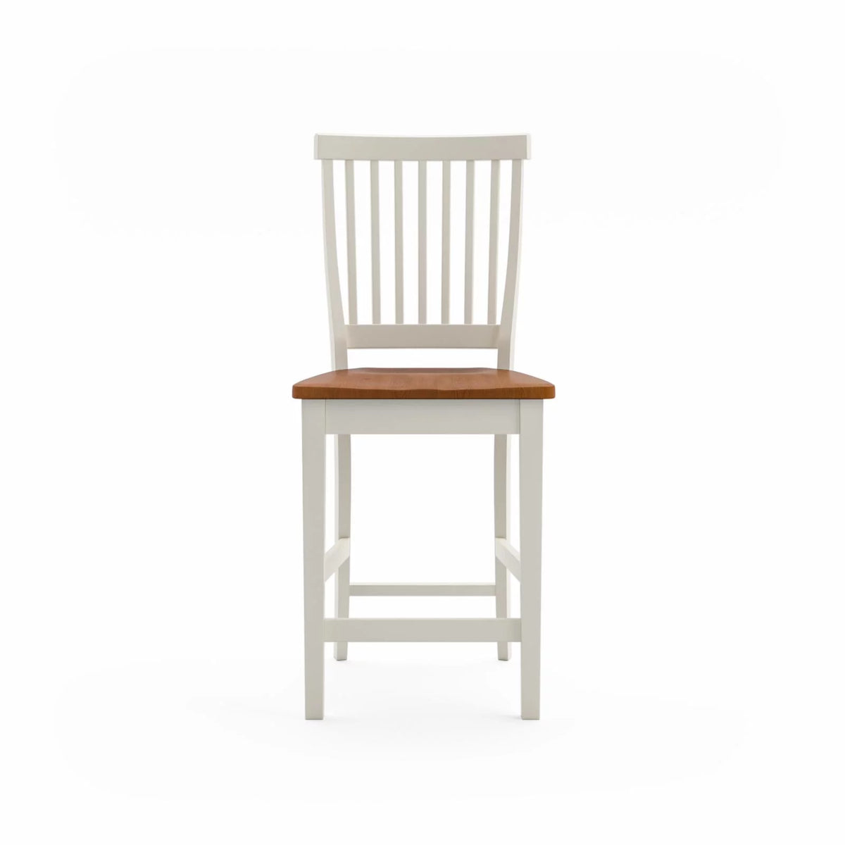 Homestyles Americana Traditional Wood Counter Stool in Antique White and Oak