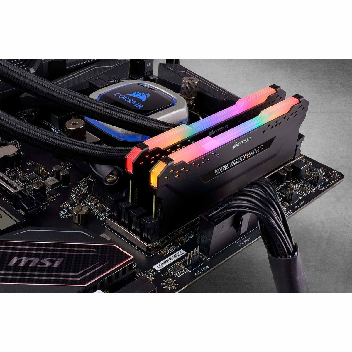 Corsair Vengeance RGB Pro 32GB (2x16GB) 2666 C16 DDR4 Desktop Memory - Black