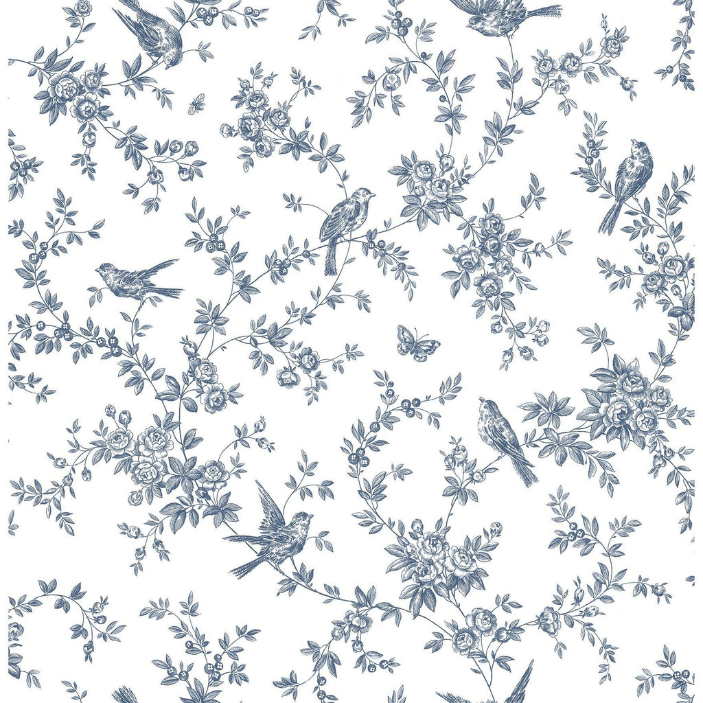 Brewster 2766-003519 Cassandra Navy Floral Trails Wallpaper
