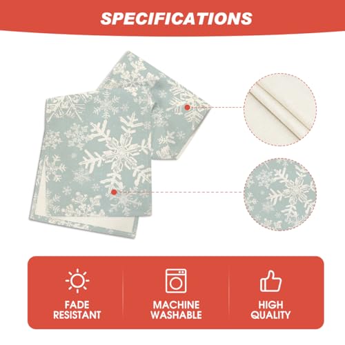 Artoid Mode Navy Blue Snowflakes Christmas Table Runner, Seasonal Winter Holiday Kitchen Dining Table Decoration for Home Party Decor 13x72 Inch