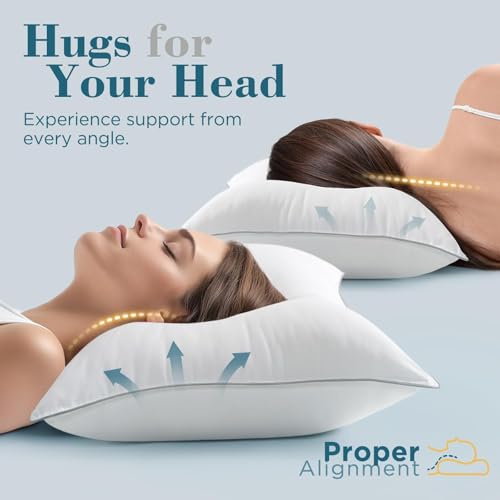 viewstar Bed Pillows King Size Set of 2, Hotel Quality, Down Alternative Big Pillow for Back, Stomach or Side Sleepers, Firm