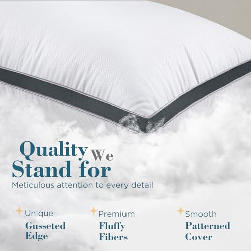 viewstar Bed Pillows King Size Set of 2, Hotel Quality, Down Alternative Big Pillow for Back, Stomach or Side Sleepers, Firm