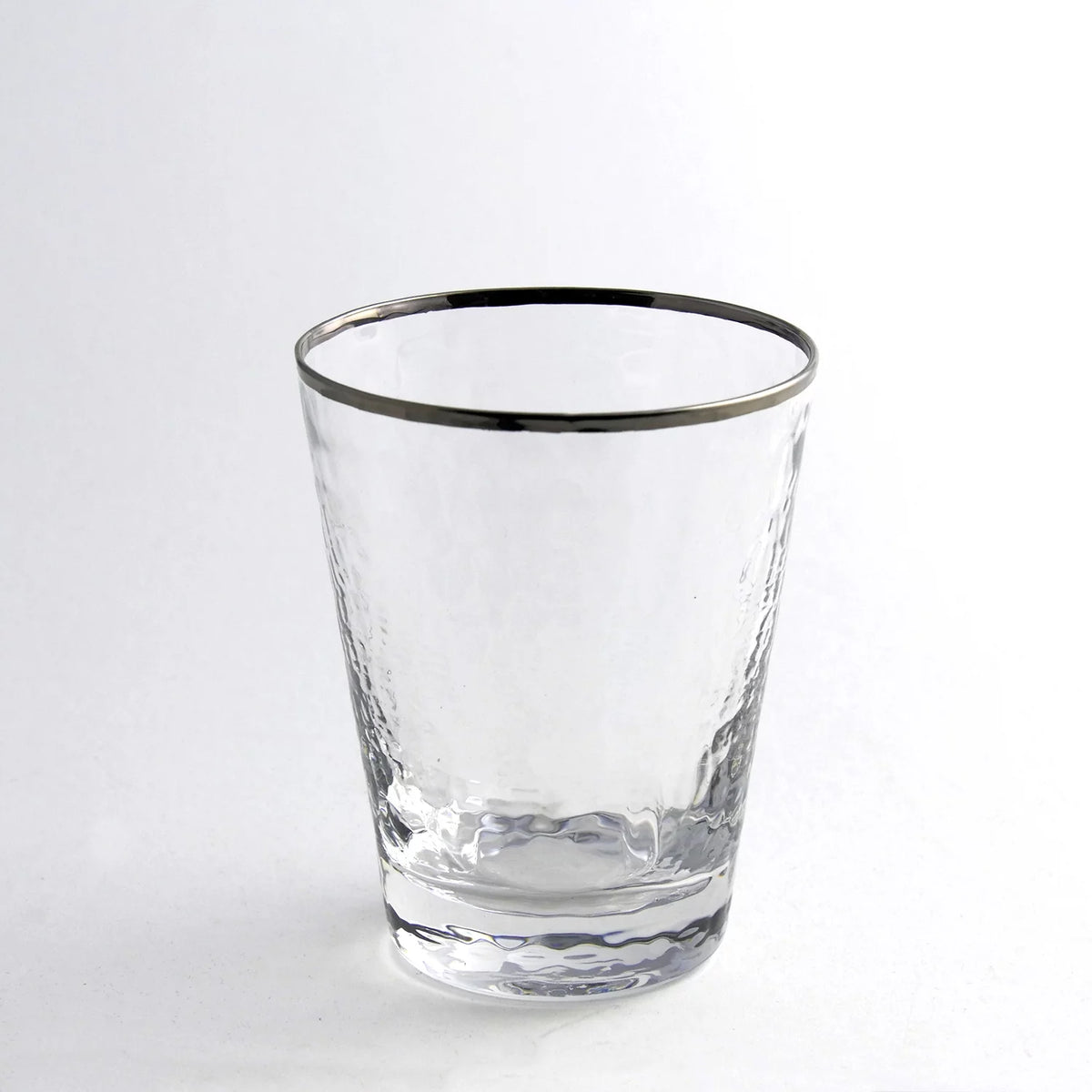 Split P Metallic Rim Double Old Fashioned Set - Silver