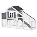 PawHut 69x22 Outdoor Wooden Chicken Coop Hen House with Nesting Box and Run - White