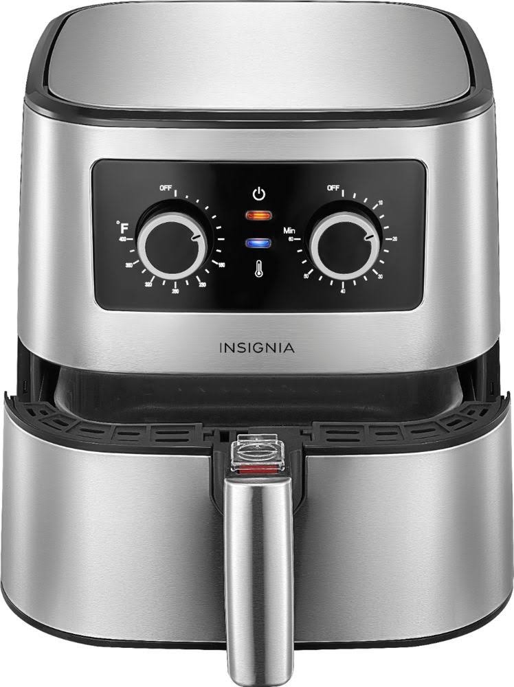 Insignia - 5-Qt. Analog Air Fryer - Stainless Steel