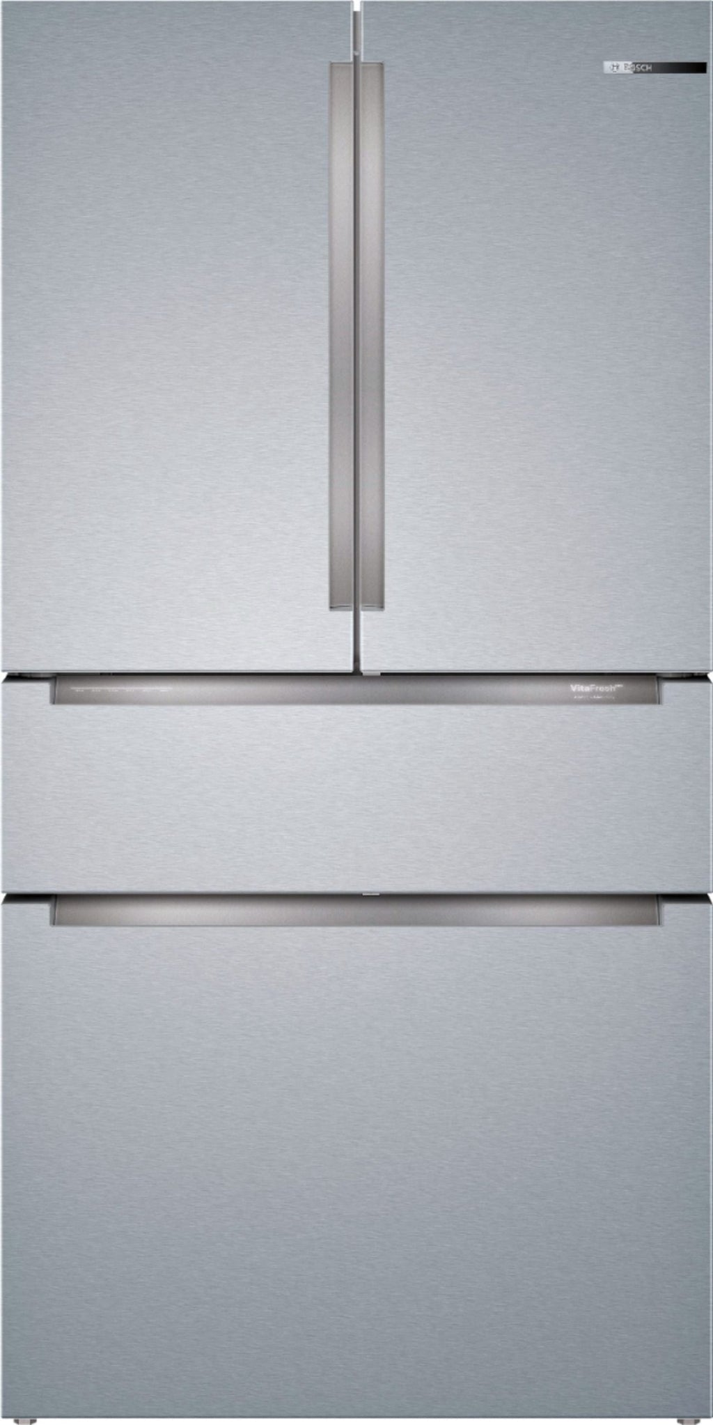 Bosch - 800 Series 20.5 Cu. Ft. 4-Door French Door Counter-Depth Smart Refrigerator - Stainless steel