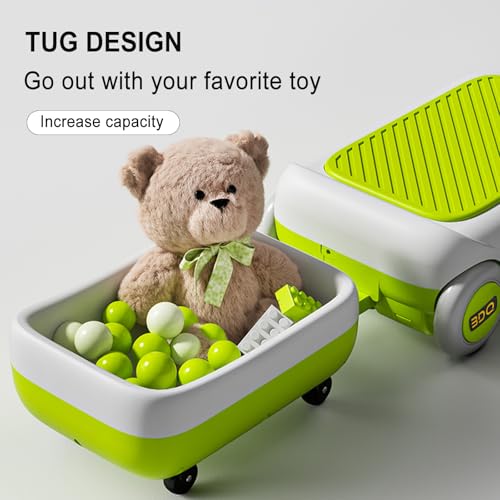 12V Electric Ride-On Car for Kids with Cleaning Fun | Go Kart | 3 in 1 Kids Electric Vehicle | Detachable Cleaner & LED Lights,Safe Toy for Ages 3-8, Indoor/Outdoor Use Safe & Educational Gift (Green)