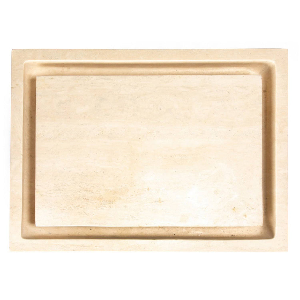 Eden Bath Rectangular Infinity Pool Sink - Honed Beige Travertine