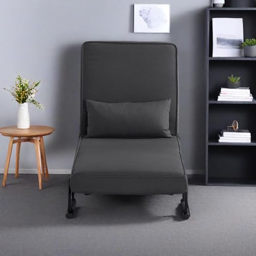 3 in 1 Sleeper Sofa Bed, Futon Sofa Bed for Living Room with Side Pocket, Black Sleepers Sofa Couch with Pullout Bed, Convertible Love Seat Sleepers Bed for Living Room, Bedroom, Small Space