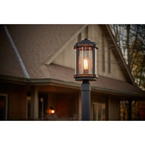 Kichler Barrington 17.85-in H Distressed Black and Wood Post Light