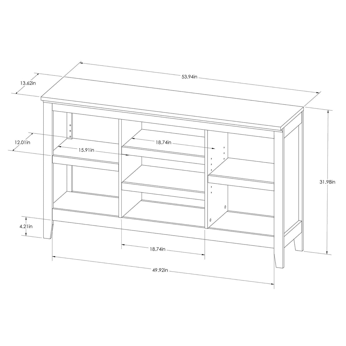 Threshold Carson Horizontal Bookcase with Adjustable Shelves - Black