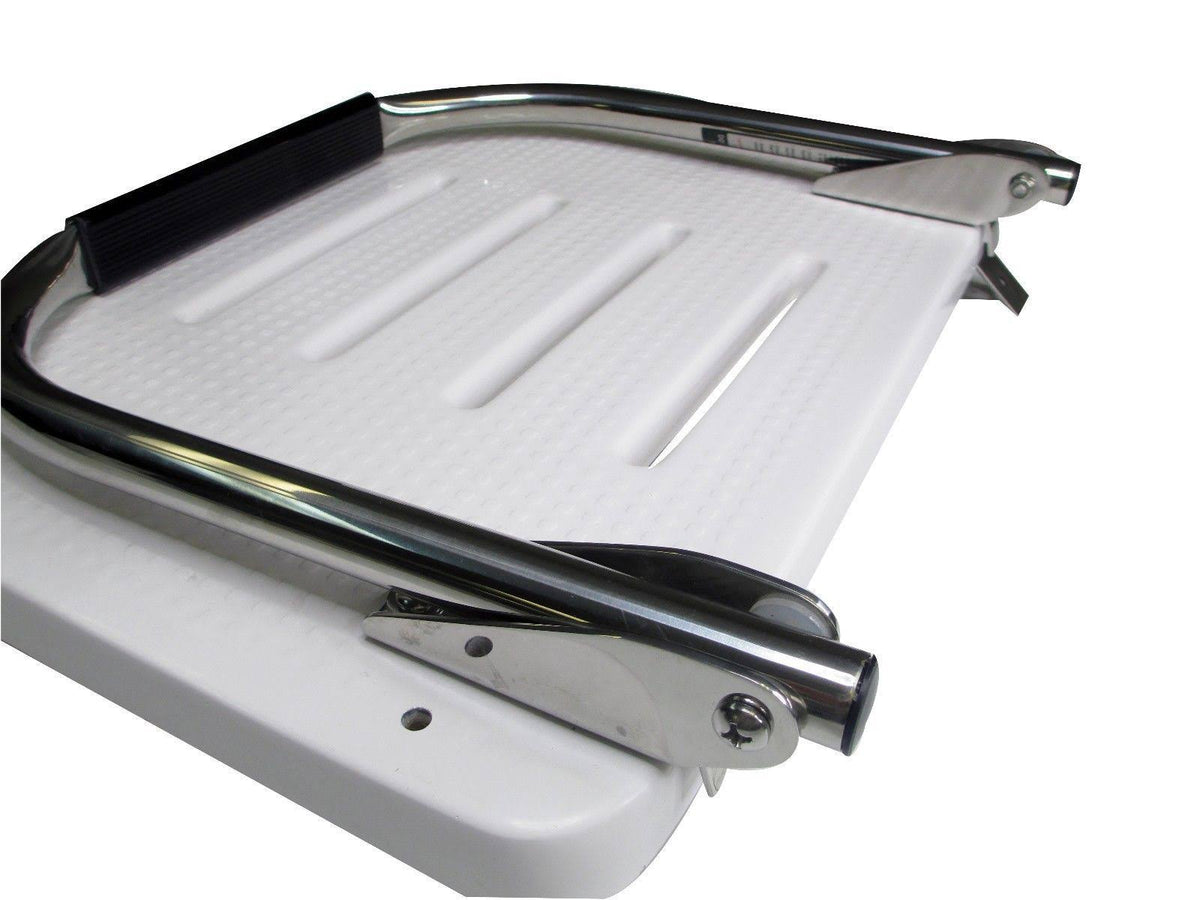 Pactrade Marine Boat Universal Fiberglass Swim Platform Under Mount Fold Down Ladder 1 Step Inboard One Rail