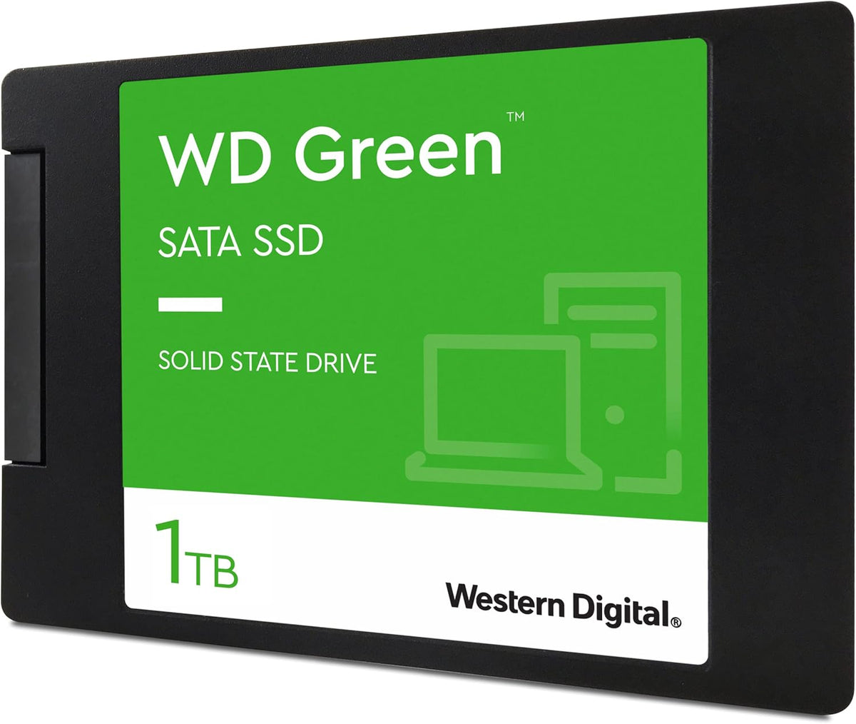 Western Digital 1TB WD Green Internal PC SSD Solid State Drive - SATA III 6 Gb/s, 2.5/7mm, Up to 550 MB/s - WDS100T2G0A