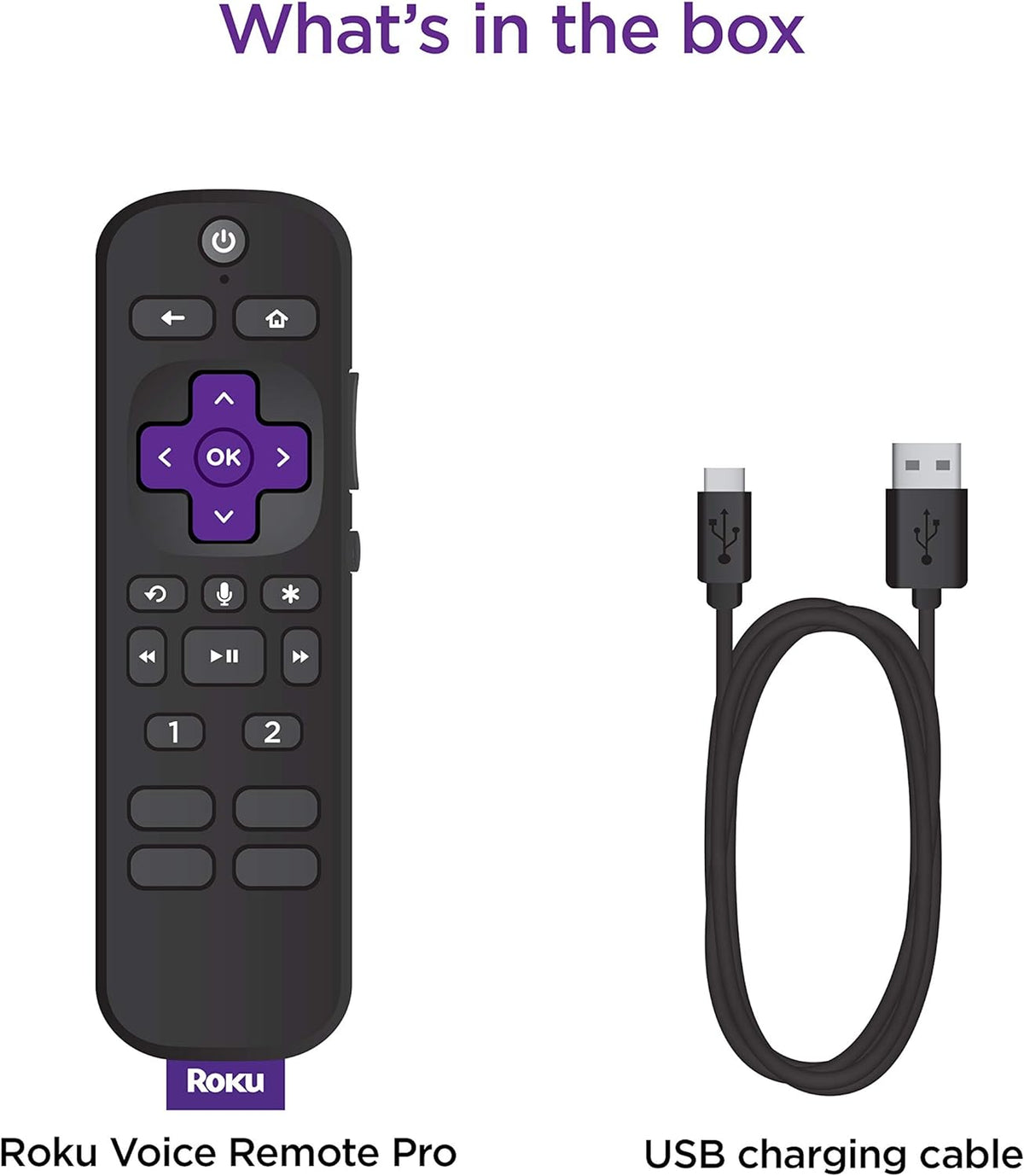 Roku Voice Remote Pro | Rechargeable voice remote with TV controls, lost remote finder, private listening, hands-free voice controls & personal shortcut buttons for Roku players Roku TV, & Roku audio