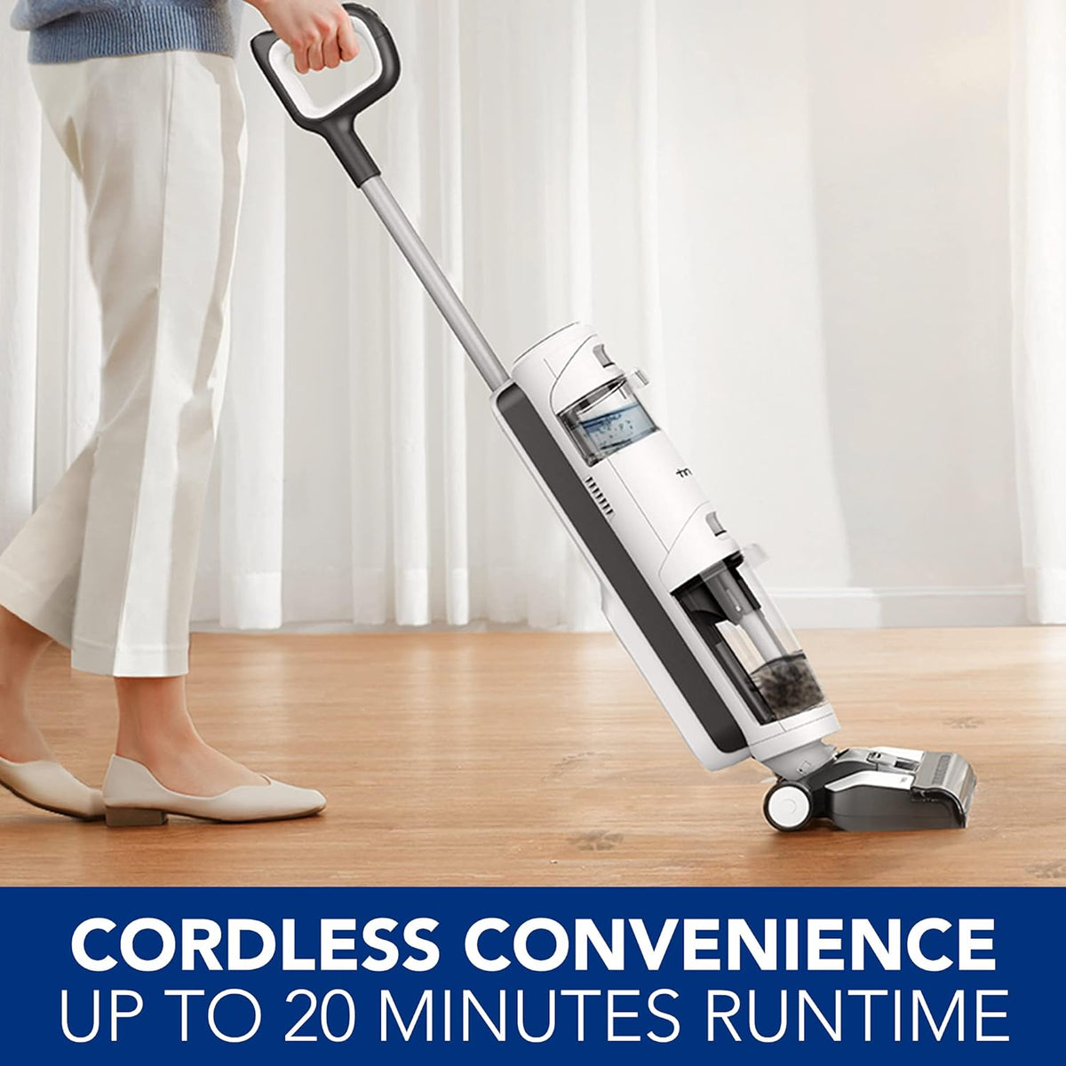 Tineco iFLOOR 3 Breeze Complete Wet Dry Vacuum Cordless Floor Cleaner and Mop One-Step Cleaning for Hard Floors