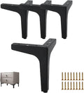 4 Inch Furniture Legs Modern Metal Cabinet Legs Set of 4, Furniture Feet Black Dresser Legs DIY Replacement Feet for Table Sofa Nightstand Chair Couch Ottoman Cabinet