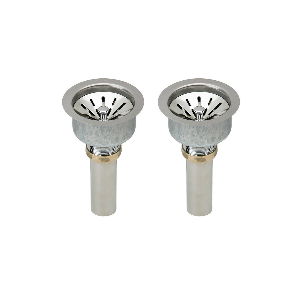 Elkay LK99 Deluxe 3.5x22 Drain Type 304 Stainless Steel Rubber STRAINER Basket (2 Pack)