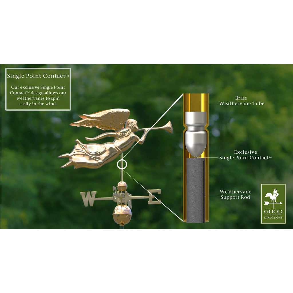 Good Directions Angel with Arrow Weathervane - Pure Copper