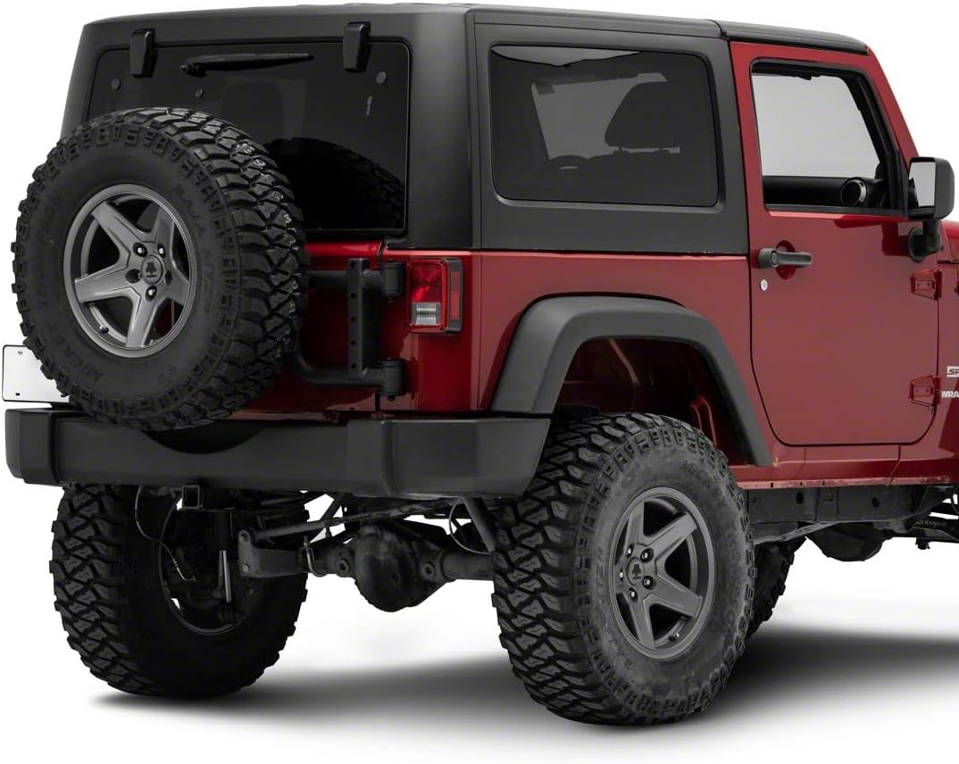 Redrock 4x4 HD Tire Carrier Compatible with OEM Tail Gate Compatible with 07-18 Jeep Wrangler JK