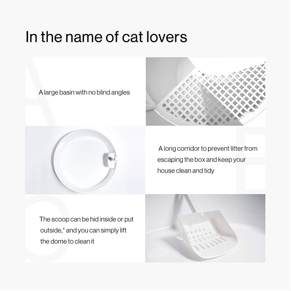 pidan Igloo Cat Litter Box Dome Litter Box Extra Large Igloo Litter Box Dog Proof Kitty Litter Box Furniture with Modern Minimalist Design, Litter Box Furniture Dot Design Award 2016