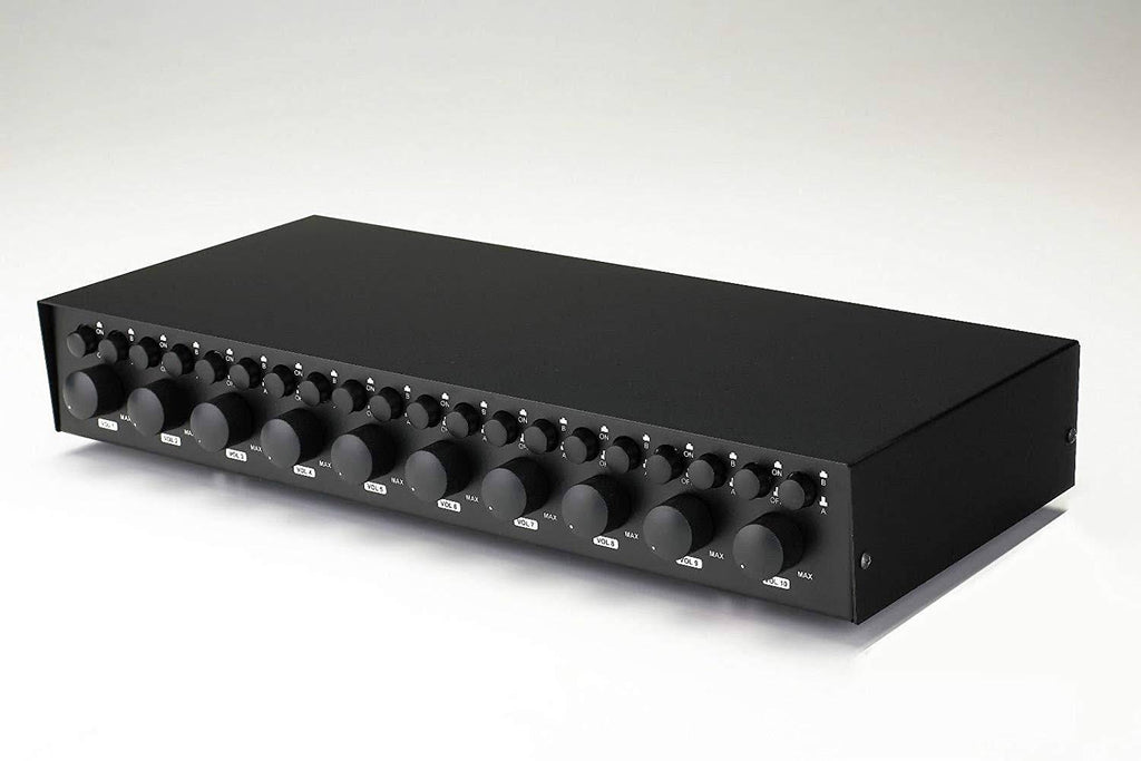 10 Zone Pair Speaker Selector Switch Switcher with Volume Level Control SPECIALTYAV