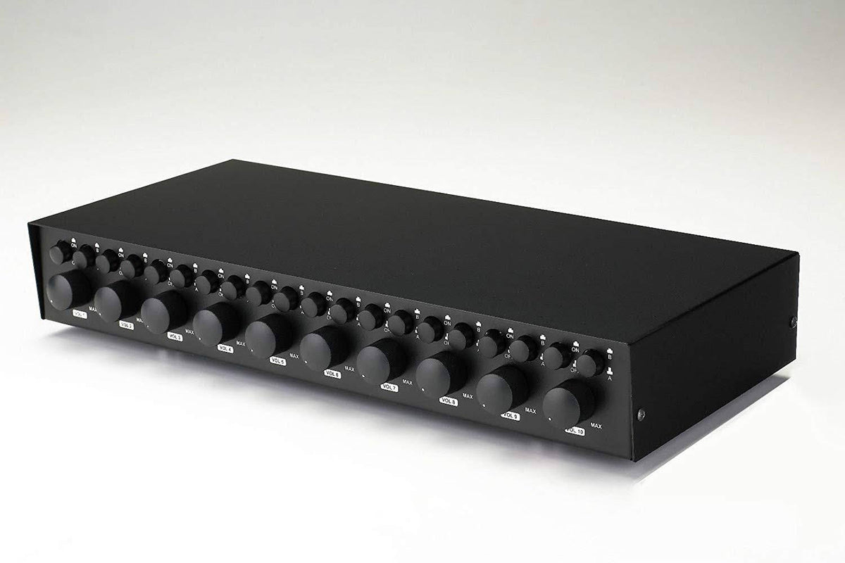 10 Zone Pair Speaker Selector Switch Switcher with Volume Level Control SPECIALTYAV