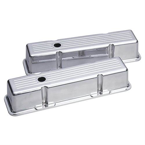 SBC 350, 400, 305 Summit Racing Die-Cast Aluminum Valve Covers - Polished, Tall, Cast Aluminum, Small Block Chevy | Summit Racin