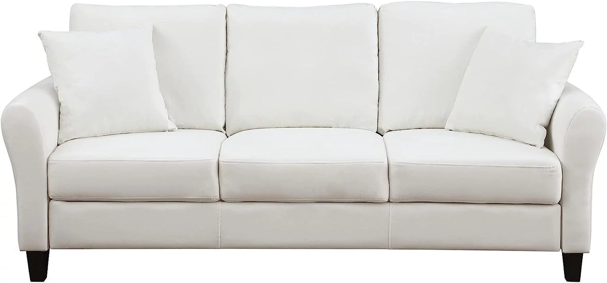 SZLIZCCC Cream Velvet Sofa Three Seater Couch??78 inches Long Sofas,Soft Sitting Sofa??Couches for Living Room, Apartment, Bedroom