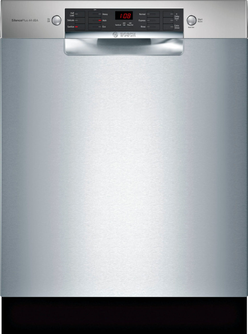 Bosch - 800 Series 24 Front Control Built-In Dishwasher with Stainless Steel Tub - Stainless steel