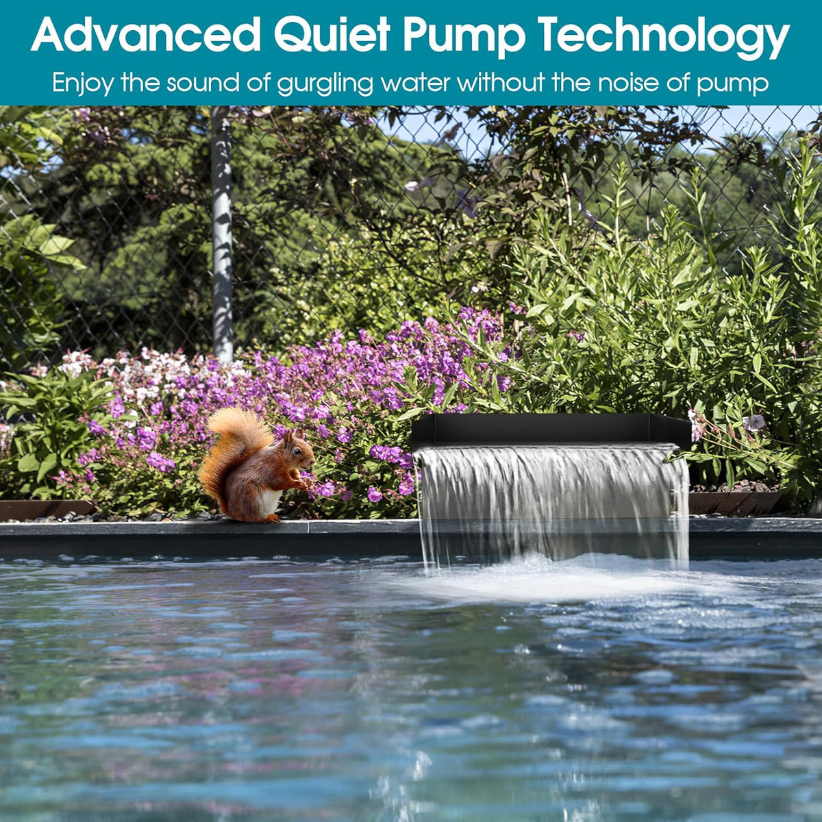 POPOSOAP Pond Waterfall Box and Pond Filter Box with Pump Kit, Pond Spillway with 9.8FT Corrugated Tubing, Koi Pond Pump and Filter Kit for Outdoor Ponds Clean, Clear, and Add Water Features