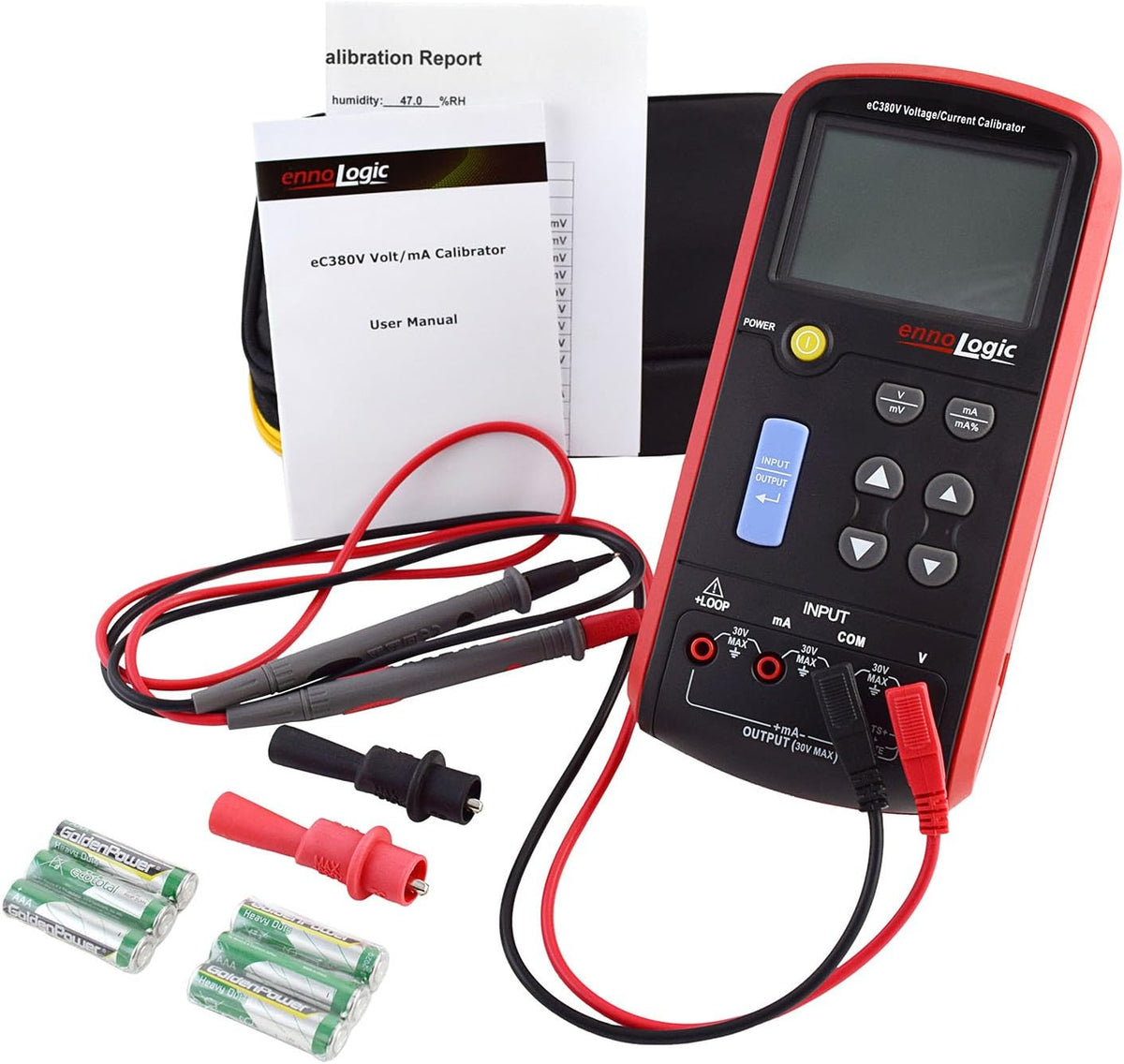 ennoLogic Volt mA Loop Process Calibrator eC380V - 0-20V and 4-20mA Signal Generator Simulator ?C Portable Precision Volt Millivolt and mA Generator and Meter for Transmitters, Current Loops, PLC