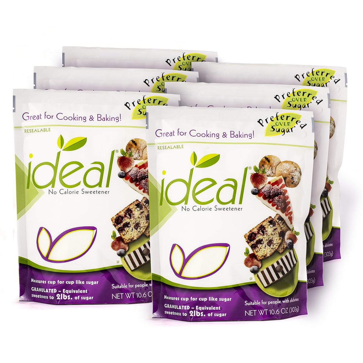 Ideal No Calorie Xylitol Sweetener: Natural, Non GMO, Keto Friendly, Bulk Granulated Sugar Substitute and Alternative, 10.6 Ounces Per Pouch - 6 Pouches 2024 Best Sellers