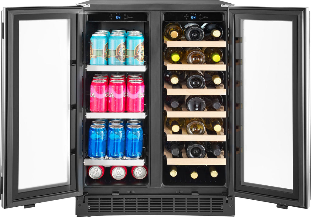 Insignia? - Dual Zone Wine and Beverage Cooler with Glass Doors - Stainless Steel