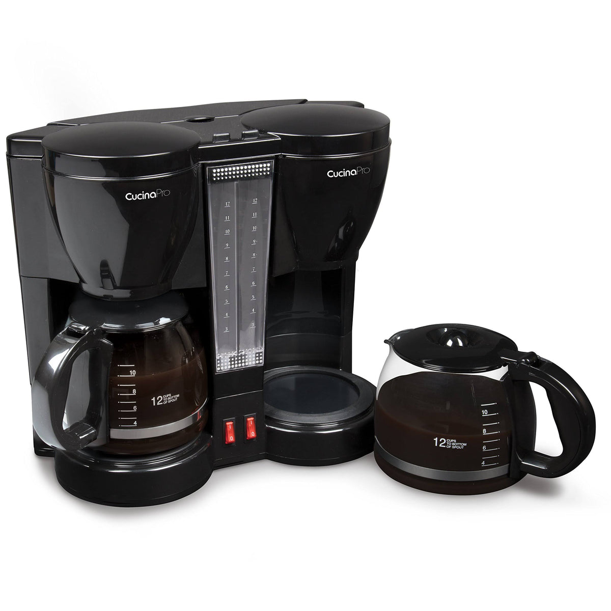 Cucinapro Double Coffee Brewer Station - Dual Coffee Maker Brews Two 12-Cup Pots
