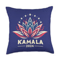 Kamala Harris 2024 American Lotus Presidential Campaign Throw Pillow