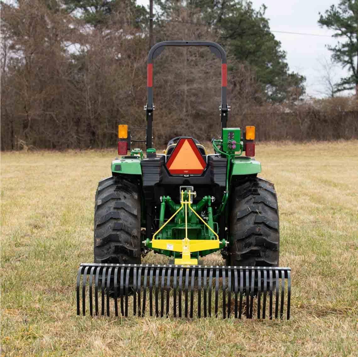 Titan Attachments 6 Landscape Rake for Compact Tractors, Quick Hitch Compatible