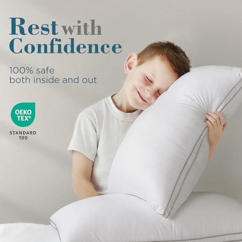 viewstar Bed Pillows King Size Set of 2, Hotel Quality, Down Alternative Big Pillow for Back, Stomach or Side Sleepers, Firm