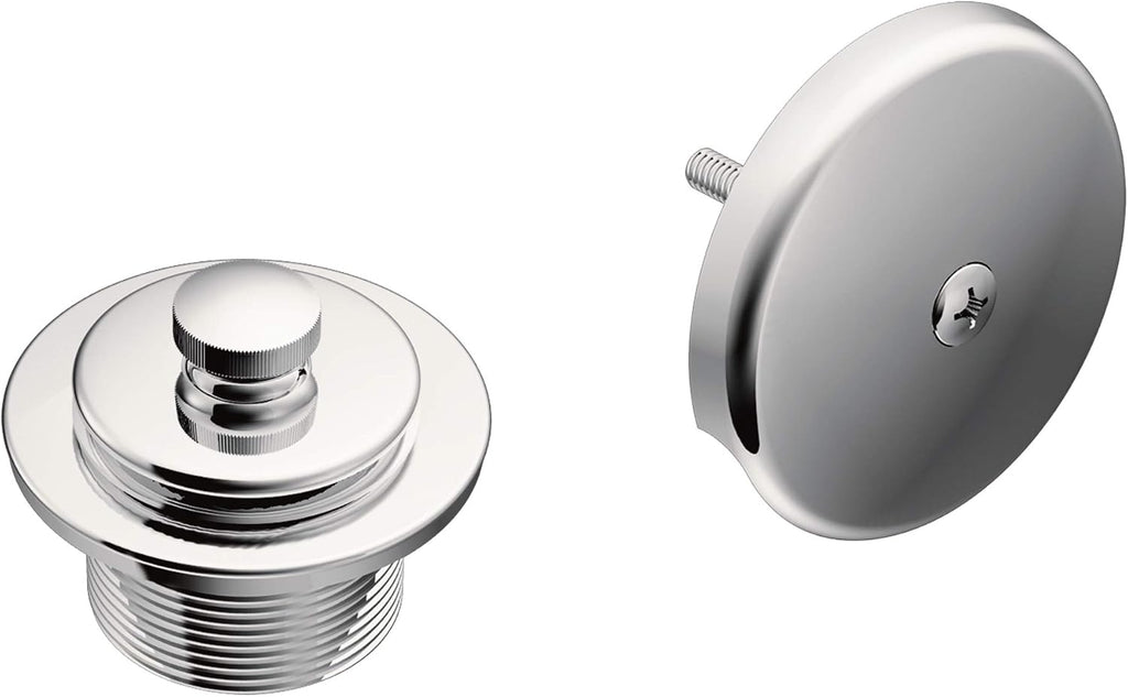 Moen T90331BN Push-N-Lock Tub and Shower Drain Kit with 1.5 Inch Threads, Brushed Nickel