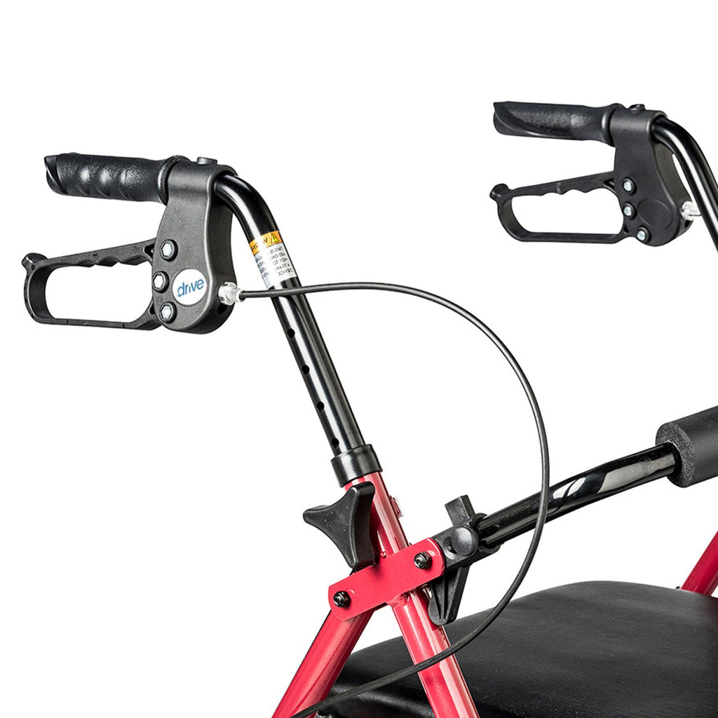 Drive Medical Adjustable Height Aluminum Frame Rollator with 6 Inch Casters, Red?? Last Day For Clearance