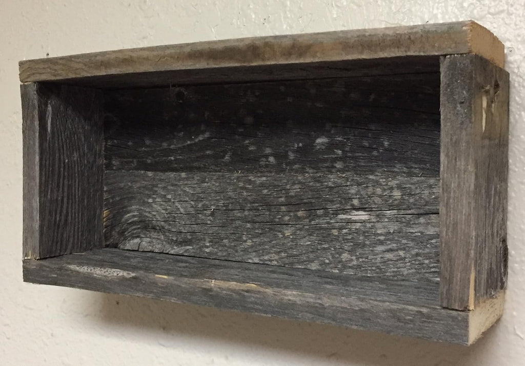 Barnwood Decor Of OKC| Old Farmhouse Barnwood Decorative Rustic Display Box made from 100% Authentic Reclaimed Wood Pack of 2
