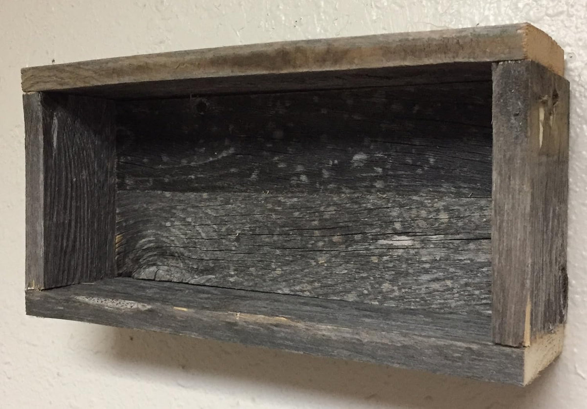 Barnwood Decor Of OKC| Old Farmhouse Barnwood Decorative Rustic Display Box made from 100% Authentic Reclaimed Wood Pack of 2