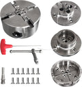 4 Inch Wood Lathe Chuck Set 1 x 8 tpi, Self Centering 4 Jaw Wood Turning Chuck