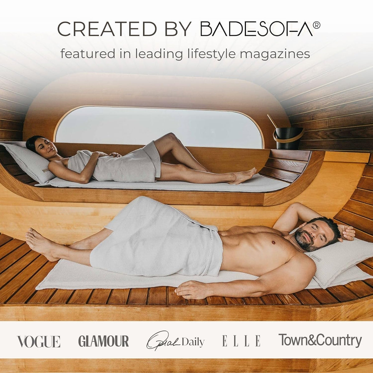 SAUNASOFA? Sauna Mat & Pillow Set ?C 2 Seater Sauna seat Cushion with Pillow ?C Heat-Resistant Sauna kit for Infrared & Finnish saunas in Grey