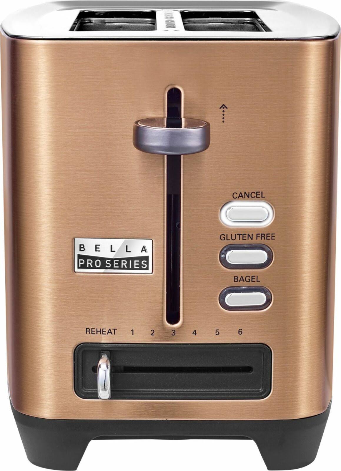 Bella - Pro Series 2-Slice Wide/Self-Centering-Slot Toaster - Copper