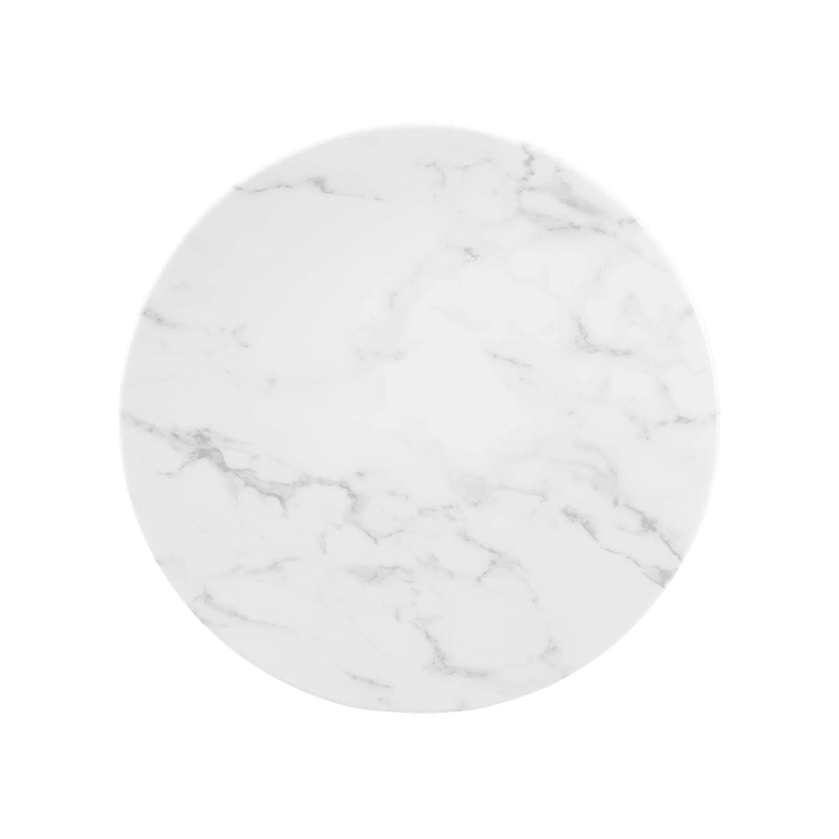 Modway Lippa 20 Round Artificial Marble Side Table in White White