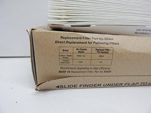 Lennox X0444 mev10 Filter - 2-Pack - 28 inch x 17 inch x 6 inch - Genuine Lennox Product
