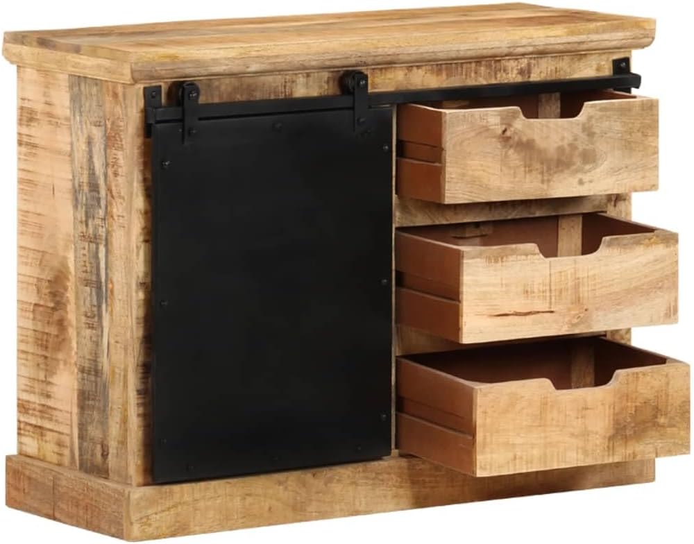 Living Room Storage Cabinet Storage Cabinet Entryway Cabinet Laconic Cabinet Storage Shelf Wine Cabinet Retro Style Textured Sideboard Textured Sideboard 31.5x11.8x23.6 Solid Mango Wood