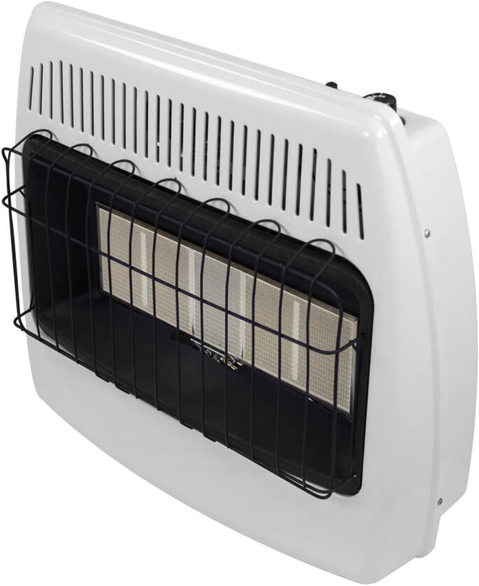 30,000 BTU Natural Gas / Propane Wall Heater for Indoor Use - Dual Fuel, Vent-Free